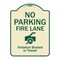 Signmission Designer Series-No Parking Fire Lane With Graphic Violators Booted Or Towed, 24" x 18", TG-1824-9962 A-DES-TG-1824-9962 - alternate 1